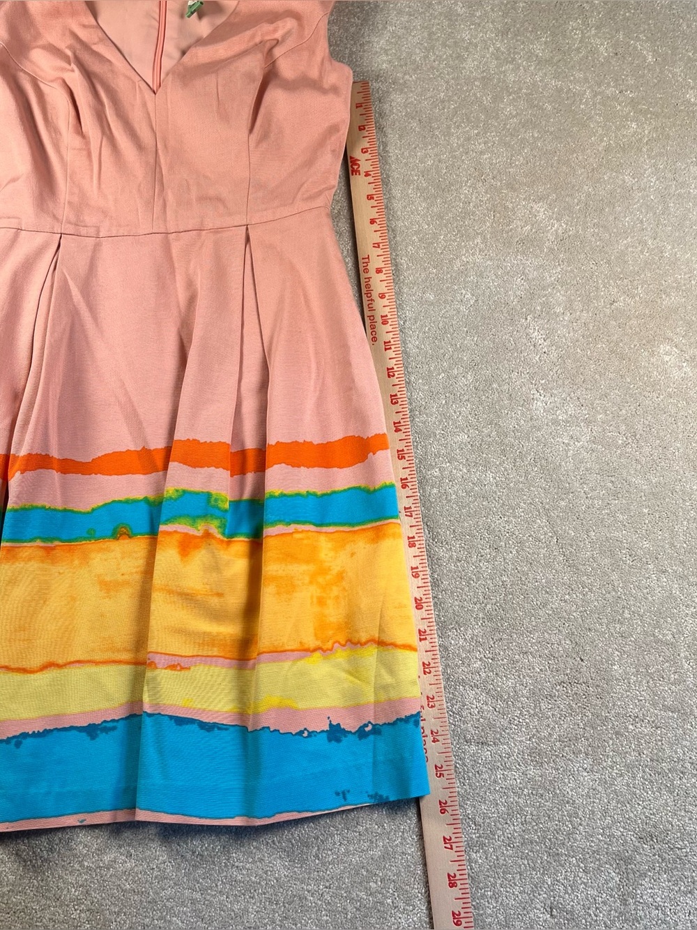 Tracy Reese Anthropologie Dress Painterly Pleated Midi Pink Striped women's 0 - Picture 7 of 8